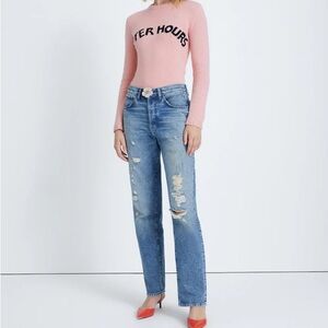 7 For All Mankind Easy Straight Distressed Jeans